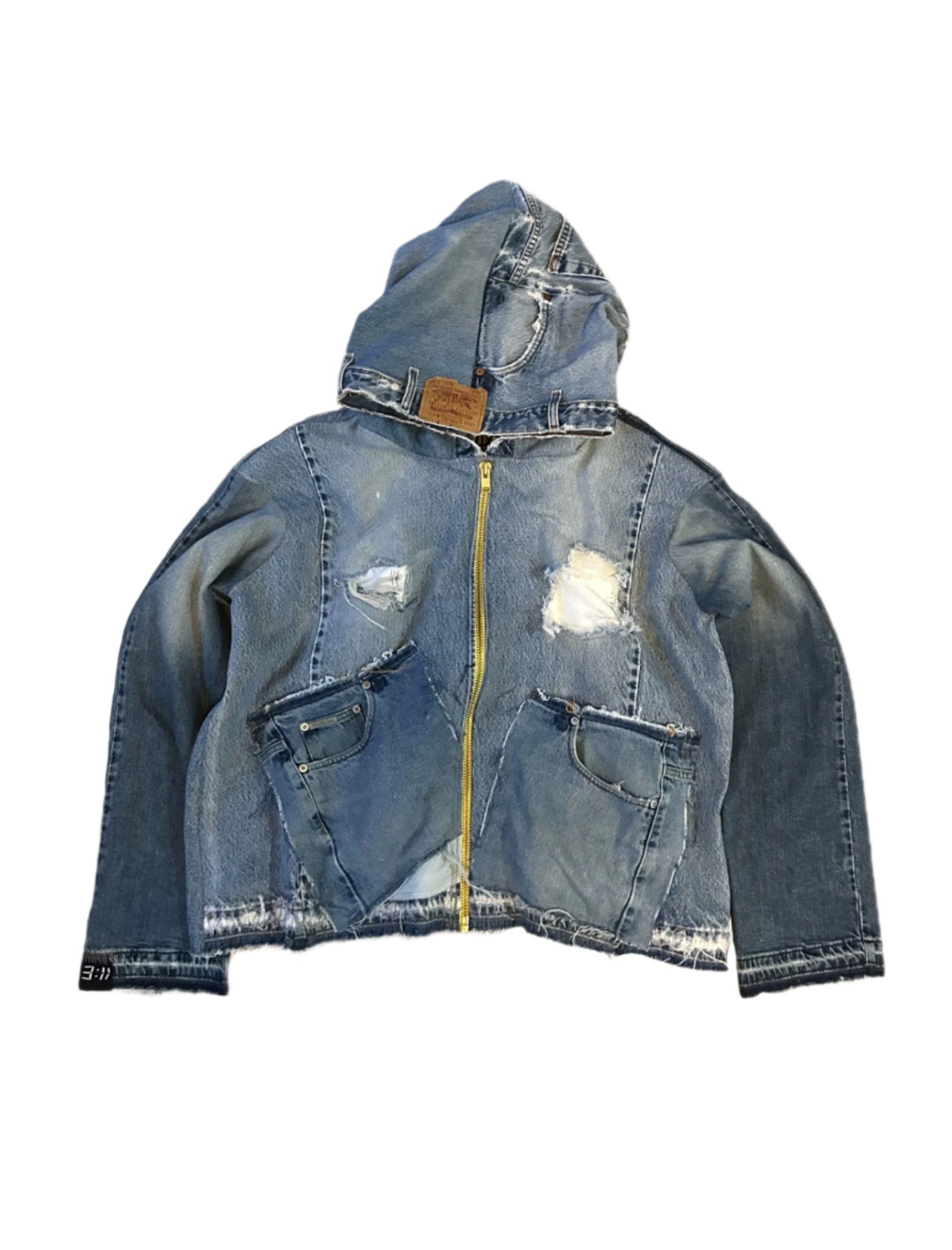 RECONSTRUCTED DENIM HOODIE