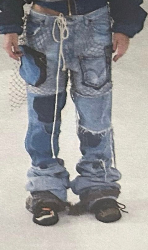 RECONSTRUCTED STACKED DENIM