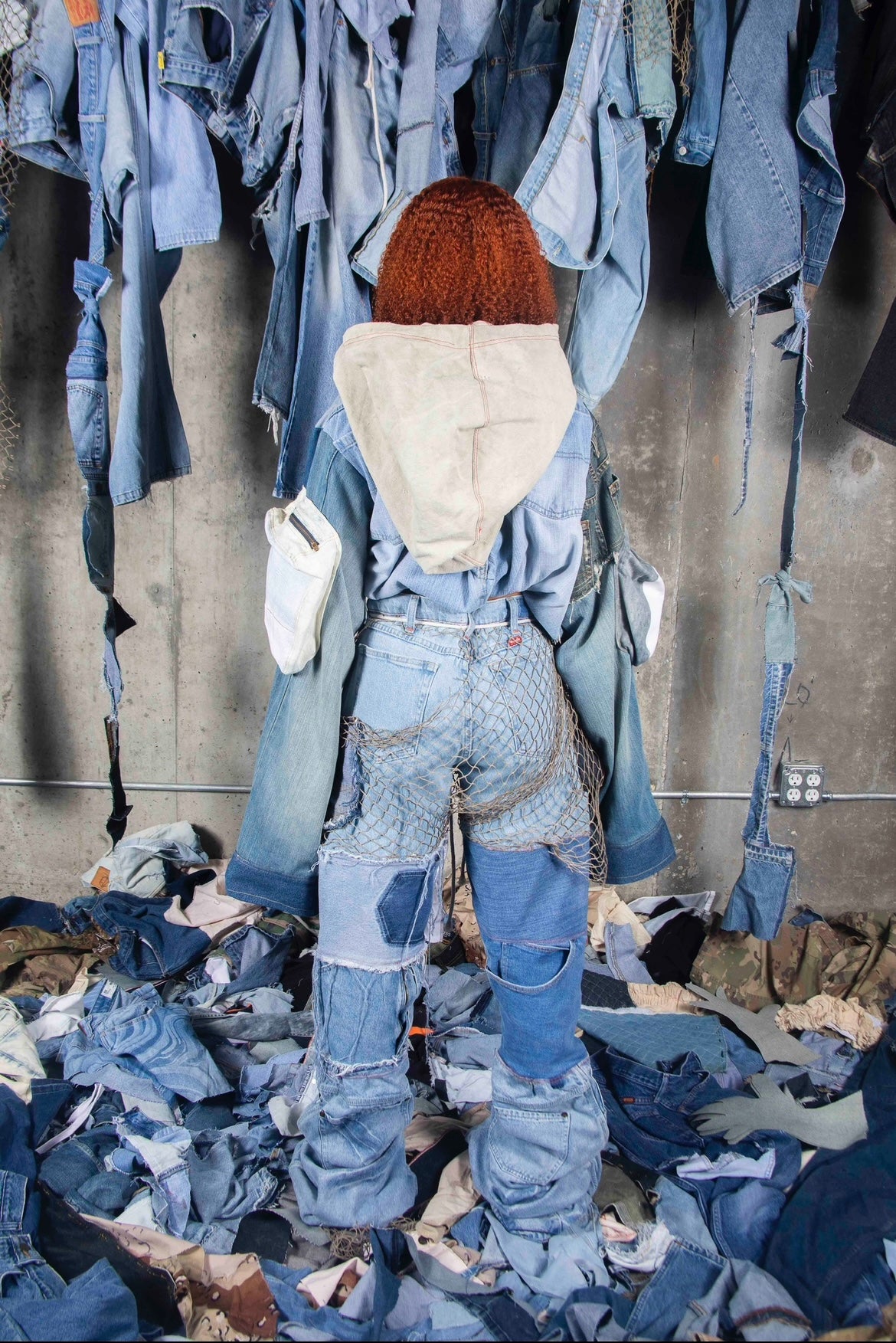 RECONSTRUCTED STACKED DENIM