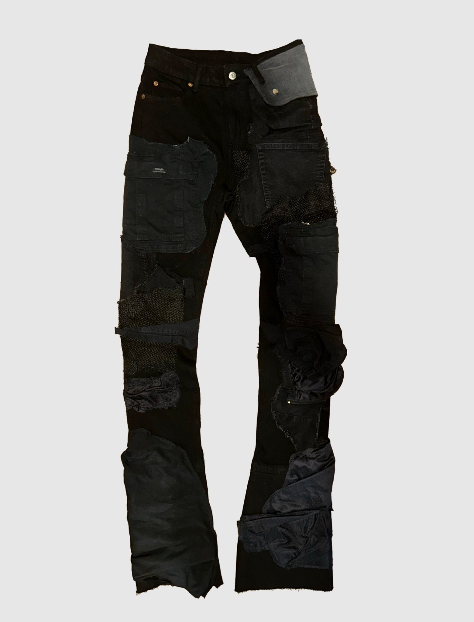 TRIPLE BLACK PATCHWORK DENIM