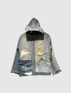 RECONSTRUCTED DENIM HOODIE