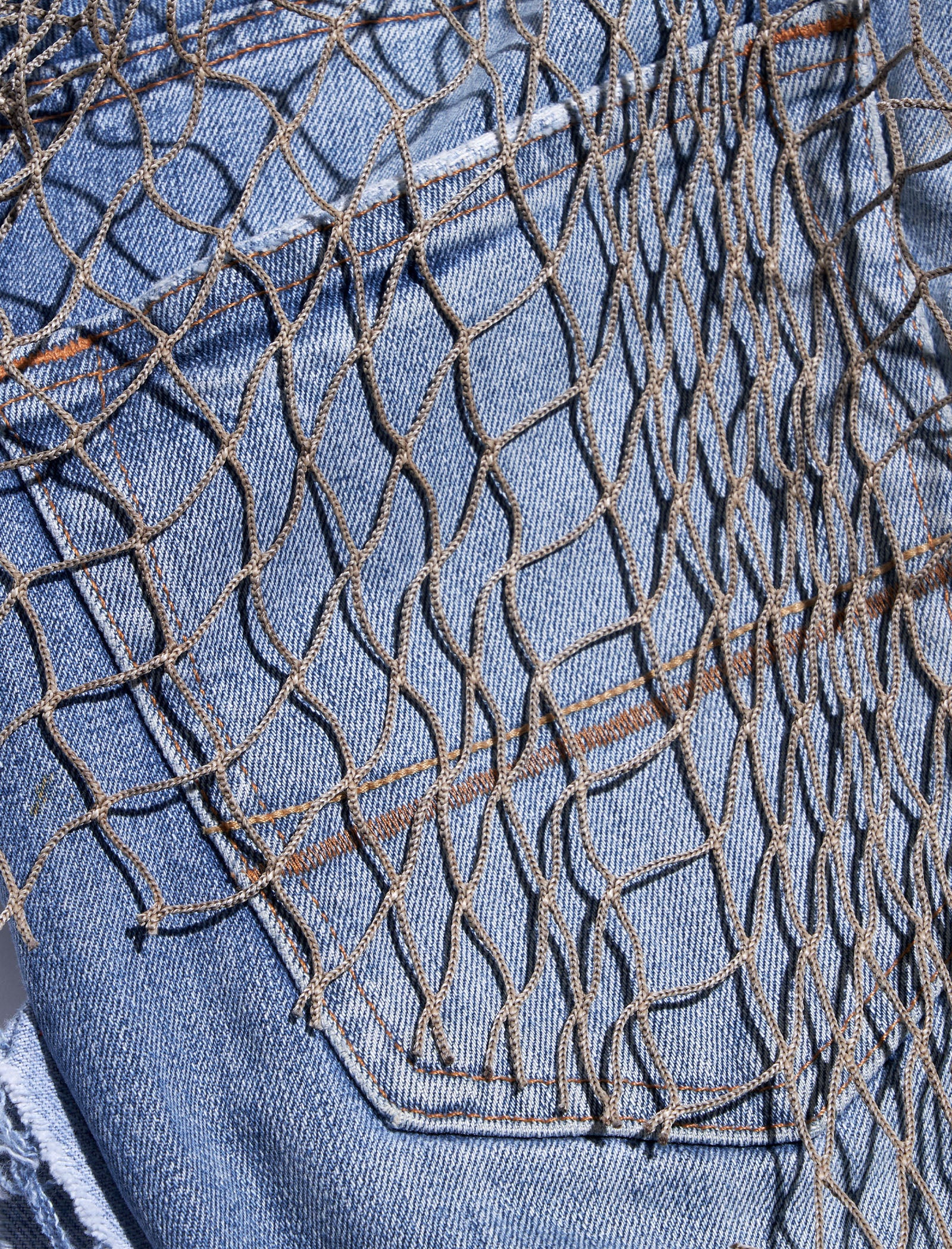 UPCYCLED FISHNET DENIM