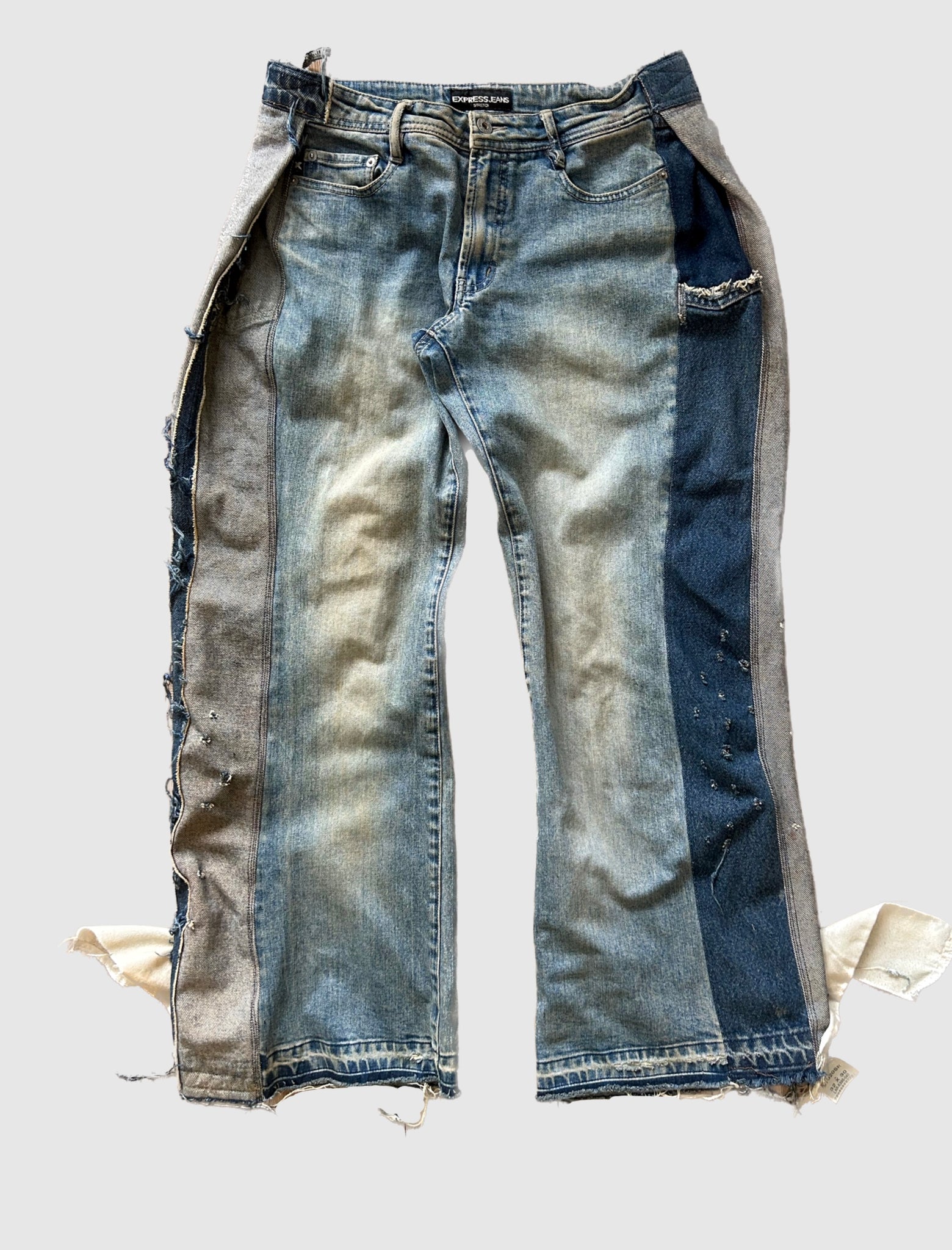 MUD WASH PLEATED DENIM